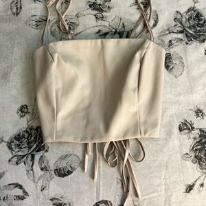 Garage Cream Sleeveless Bustier Camisole